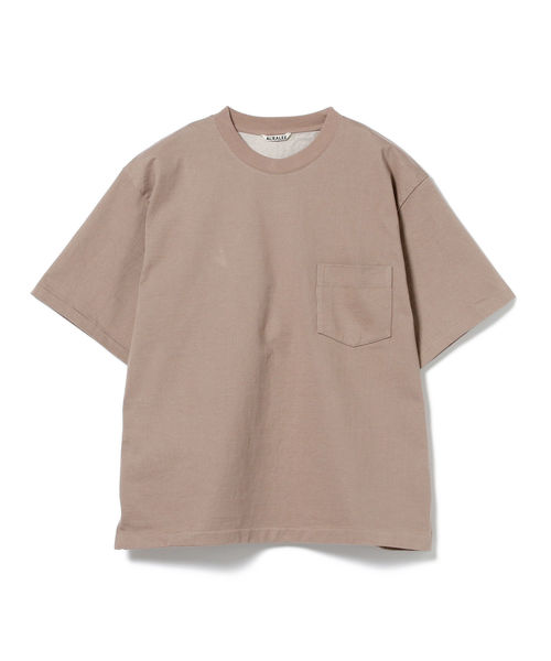 BEAMS T（ビームスティー）の「AURALEE / Stand Up Tee（Tシャツ/カットソー・メンズ・ホワイト/ブラック/ベージュ/パープル・4/3/5）」の4枚目の写真
