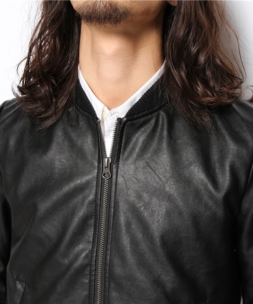 CIAOPANIC（チャオパニック）の「【TOOL FOR Ciaopanic】フェイクレザーZIPJKT（ブルゾン・メンズ・ブラック・MEDIUM/LARGE/SMALL）」の4枚目の写真