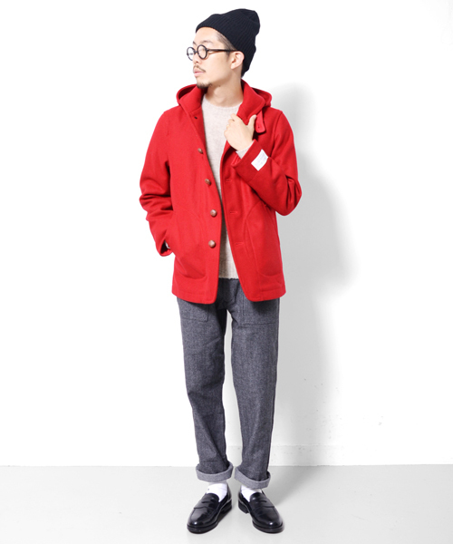 URBAN RESEARCH DOORS MENS（アーバンリサーチ ドアーズ メンズ）の「FORK&SPOON メルトンフードショールコート（その他アウター・メンズ・トップグレー/ネイビー/マスタード/レッド・38/40）」の18枚目の写真