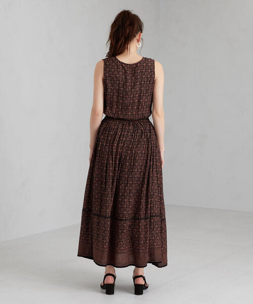 green label relaxing(グリーンレーベルリラクシング)の「CFC INDIA パネル プリント ワンピース(ワンピース・レディース・ダークグリーン/マスタード/ブラック・FREE)」の14枚目の写真