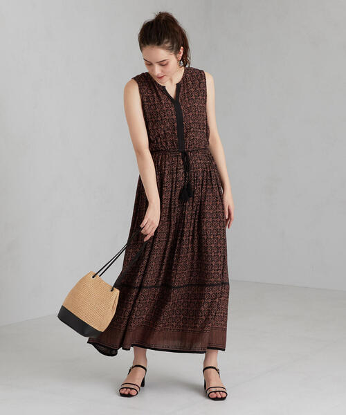 green label relaxing(グリーンレーベルリラクシング)の「CFC INDIA パネル プリント ワンピース(ワンピース・レディース・ダークグリーン/マスタード/ブラック・FREE)」の17枚目の写真