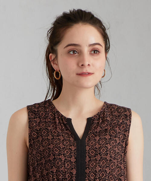 green label relaxing(グリーンレーベルリラクシング)の「CFC INDIA パネル プリント ワンピース(ワンピース・レディース・ダークグリーン/マスタード/ブラック・FREE)」の8枚目の写真