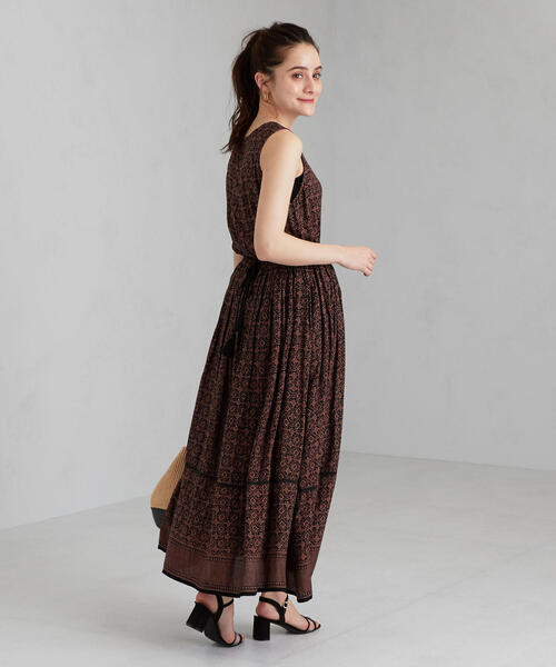 green label relaxing(グリーンレーベルリラクシング)の「CFC INDIA パネル プリント ワンピース(ワンピース・レディース・ダークグリーン/マスタード/ブラック・FREE)」の13枚目の写真