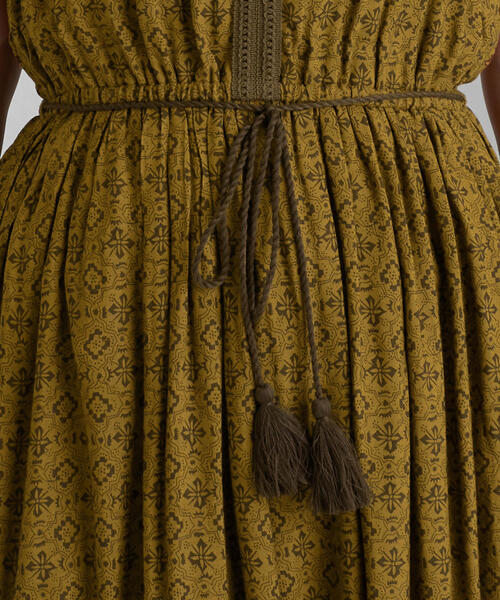 green label relaxing(グリーンレーベルリラクシング)の「CFC INDIA パネル プリント ワンピース(ワンピース・レディース・ダークグリーン/マスタード/ブラック・FREE)」の4枚目の写真