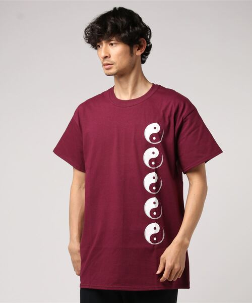 Port(ポート)の「【 eyedy / アイディー 】YIN-YANG プリント Tシャツ(Tシャツ/カットソー・メンズ・マルーン/グレー・XXL/M/XL/L)」の6枚目の写真