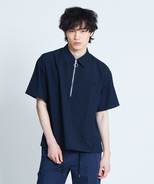 ABAHOUSE GRAY(アバハウスグレイ)の「【展開店舗限定】TRストレッチハーフジップシャツ(シャツ/ブラウス・メンズ・ベージュ/パープル/ネイビー/グレー/ブラック・46/48)」の4枚目の写真