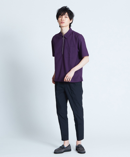ABAHOUSE GRAY(アバハウスグレイ)の「【展開店舗限定】TRストレッチハーフジップシャツ(シャツ/ブラウス・メンズ・ベージュ/パープル/ネイビー/グレー/ブラック・46/48)」の13枚目の写真