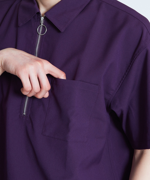 ABAHOUSE GRAY(アバハウスグレイ)の「【展開店舗限定】TRストレッチハーフジップシャツ(シャツ/ブラウス・メンズ・ベージュ/パープル/ネイビー/グレー/ブラック・46/48)」の10枚目の写真