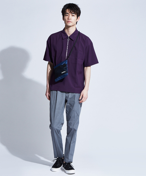 ABAHOUSE GRAY(アバハウスグレイ)の「【展開店舗限定】TRストレッチハーフジップシャツ(シャツ/ブラウス・メンズ・ベージュ/パープル/ネイビー/グレー/ブラック・46/48)」の16枚目の写真