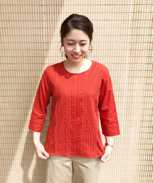 Petit Honfleur | スカラップ刺しゅうブラウス(シャツ/ブラウス)