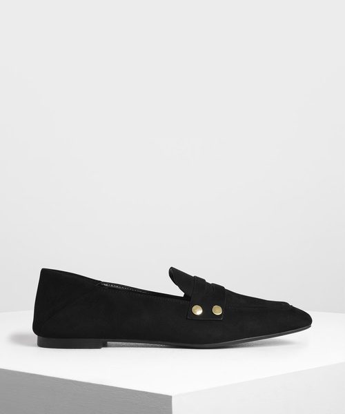 CHARLES & KEITH(チャールズ & キース)の「スタッズディテール ペニーローファー / Stud Detail Penny Loafers(ローファー・レディース・ブラック/ダークブルー・22.5cm/23cm/23.5cm/24.5cm)」の2枚目の写真