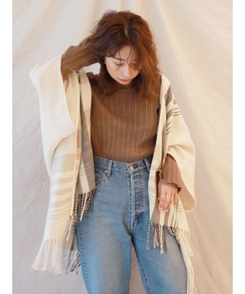 Ungrid（アングリッド）の「ランダムリブバックオープンニット（ニット/セーター・レディース・オフホワイト/ブラック/モカ・FREE）」の3枚目の写真