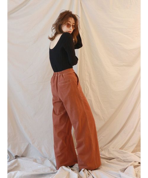 Ungrid（アングリッド）の「ランダムリブバックオープンニット（ニット/セーター・レディース・オフホワイト/ブラック/モカ・FREE）」の8枚目の写真