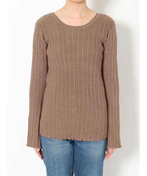 Ungrid（アングリッド）の「ランダムリブバックオープンニット（ニット/セーター・レディース・オフホワイト/ブラック/モカ・FREE）」の15枚目の写真