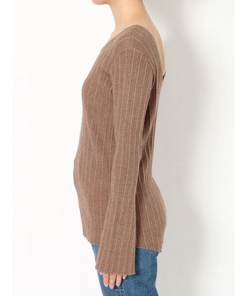 Ungrid（アングリッド）の「ランダムリブバックオープンニット（ニット/セーター・レディース・オフホワイト/ブラック/モカ・FREE）」の17枚目の写真