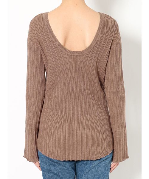 Ungrid（アングリッド）の「ランダムリブバックオープンニット（ニット/セーター・レディース・オフホワイト/ブラック/モカ・FREE）」の12枚目の写真