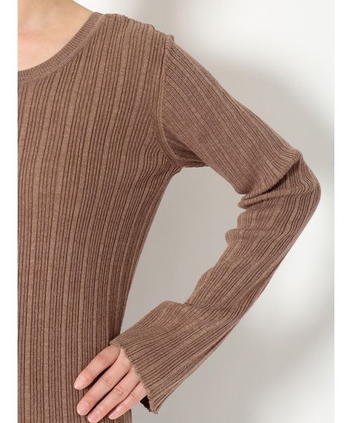 Ungrid（アングリッド）の「ランダムリブバックオープンニット（ニット/セーター・レディース・オフホワイト/ブラック/モカ・FREE）」の5枚目の写真