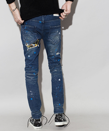 NO ID.×OVERDESIGNストレッチデニムクラストスキニーPT NO ID.×OVERDESIGNストレッチデニムグランジスキニーPT