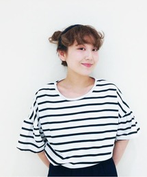 Kastane | 【Kastane】袖フレアーボーダーTOPS(Tシャツ/カットソー)