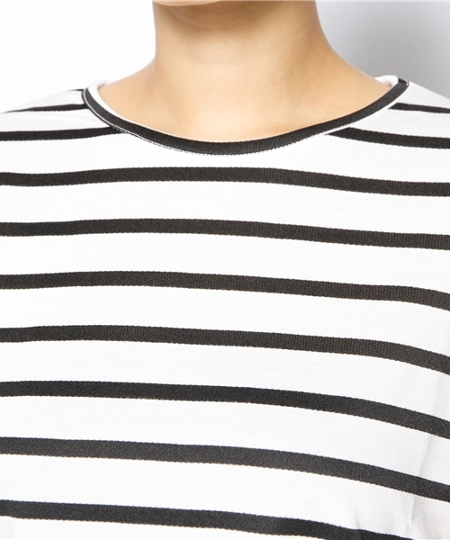 Kastane（カスタネ）の「【Kastane】袖フレアーボーダーTOPS（Tシャツ/カットソー・レディース・ブラック/レッド/グレー/ホワイト・FREE）」の8枚目の写真