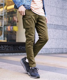 ストレッチ スリム スキニー カーゴパンツ