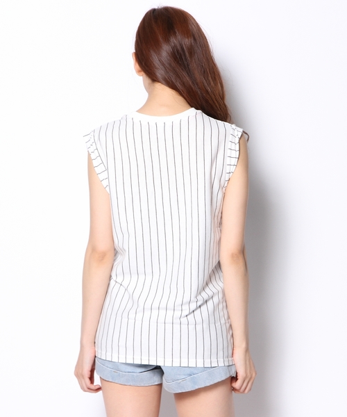 LB-03（エルビー・ゼロスリー）の「MLB BIG NY STRIPE TEE（Tシャツ/カットソー・レディース・ホワイト系/ブラック系・FREE）」の9枚目の写真