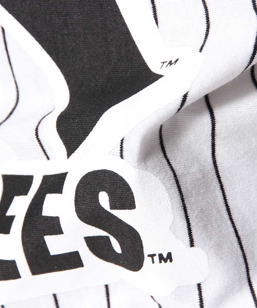 LB-03（エルビー・ゼロスリー）の「MLB BIG NY STRIPE TEE（Tシャツ/カットソー・レディース・ホワイト系/ブラック系・FREE）」の7枚目の写真