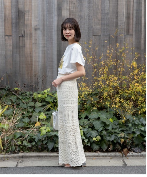 flower(フラワー)の「ノスタルジープリントTシャツ(Tシャツ/カットソー・レディース・ホワイト/ブルー・FREE)」の5枚目の写真