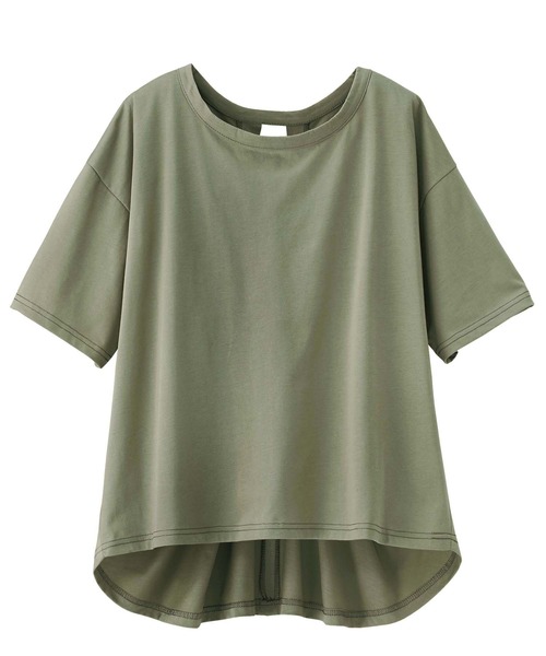 GeeRA（ジーラ）の「バックツイストTシャツ（Tシャツ/カットソー・レディース・ホワイト/カーキ/ブラック・LARGE/XX-LARGE/X-LARGE/SMALL/MEDIUM）」の6枚目の写真