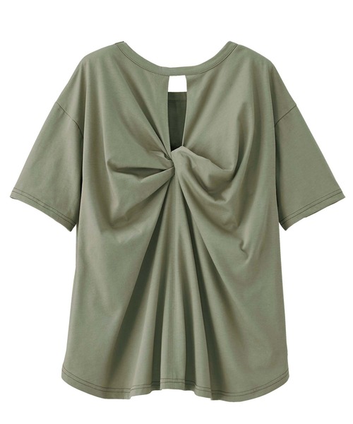 GeeRA（ジーラ）の「バックツイストTシャツ（Tシャツ/カットソー・レディース・ホワイト/カーキ/ブラック・LARGE/XX-LARGE/X-LARGE/SMALL/MEDIUM）」の7枚目の写真