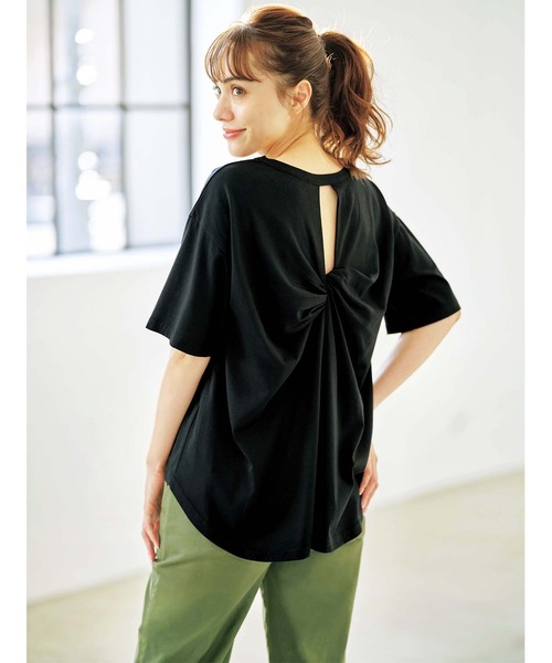 GeeRA（ジーラ）の「バックツイストTシャツ（Tシャツ/カットソー・レディース・ホワイト/カーキ/ブラック・LARGE/XX-LARGE/X-LARGE/SMALL/MEDIUM）」の9枚目の写真