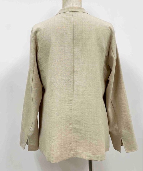 PICCIN（ピッチン）の「リネンライクカラーレスジャケット（ノーカラージャケット・レディース・ベージュ/ネイビー/オレンジ/モカ・M）」の10枚目の写真