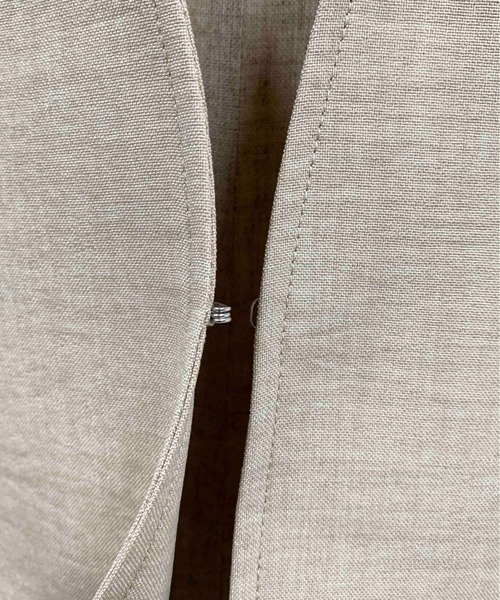PICCIN（ピッチン）の「リネンライクカラーレスジャケット（ノーカラージャケット・レディース・ベージュ/ネイビー/オレンジ/モカ・M）」の12枚目の写真