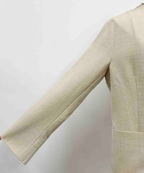 PICCIN（ピッチン）の「リネンライクカラーレスジャケット（ノーカラージャケット・レディース・ベージュ/ネイビー/オレンジ/モカ・M）」の13枚目の写真