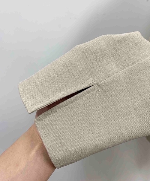 PICCIN（ピッチン）の「リネンライクカラーレスジャケット（ノーカラージャケット・レディース・ベージュ/ネイビー/オレンジ/モカ・M）」の14枚目の写真