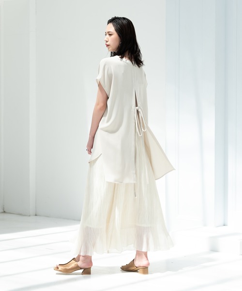 Aunt Marie's（アントマリーズ）の「AUNT MARIE'S ハーフスリーブバックスリットシャツ（シャツ/ブラウス・レディース・ライトパープル/ベージュ/ホワイト/ライトグリーン/ブラック・FREE）」の18枚目の写真