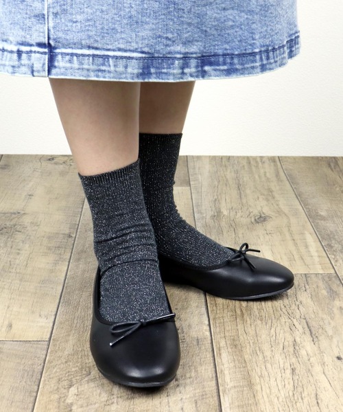 AAA+（サンエープラス）の「AAA / ラウンドトゥやわらかバレエパンプス(3541)（バレエシューズ・レディース・ブラック/ベージュ/ブラック系その他/ブラック系その他2・3L/SS/S/M/L/LL）」の15枚目の写真