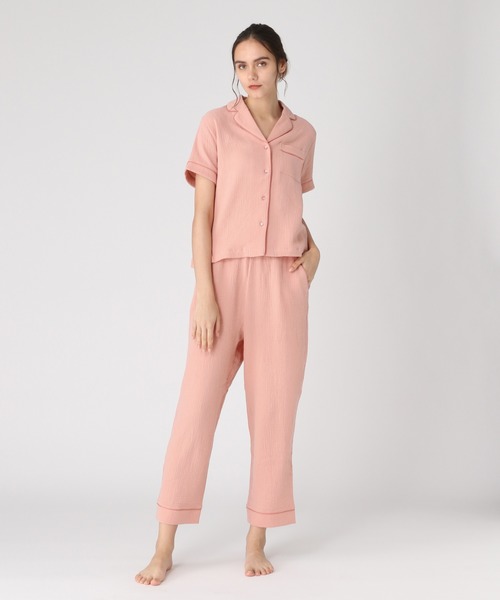 bijorie（ビジュリィ）の「コットンガーゼ パジャマ／半袖（ルームウェア/パジャマ・レディース・ネイビー/アイボリー/ピンク系その他3・FREE）」の10枚目の写真