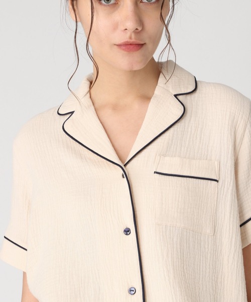 bijorie（ビジュリィ）の「コットンガーゼ パジャマ／半袖（ルームウェア/パジャマ・レディース・ネイビー/アイボリー/ピンク系その他3・FREE）」の16枚目の写真