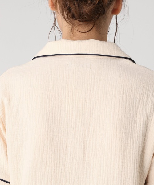 bijorie（ビジュリィ）の「コットンガーゼ パジャマ／半袖（ルームウェア/パジャマ・レディース・ネイビー/アイボリー/ピンク系その他3・FREE）」の8枚目の写真