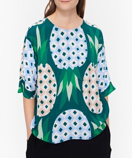 Tシャツ・カットソー Acapulco Print Silk-Twill Top marimekko（マリメッコ）の「【Web限定】KATRIELLA ACAPULCO（T
