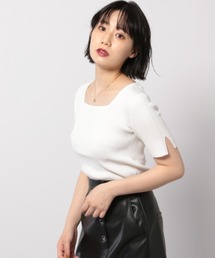 PAGEBOY | スクエアショートスリーブリブニット(ニット/セーター)