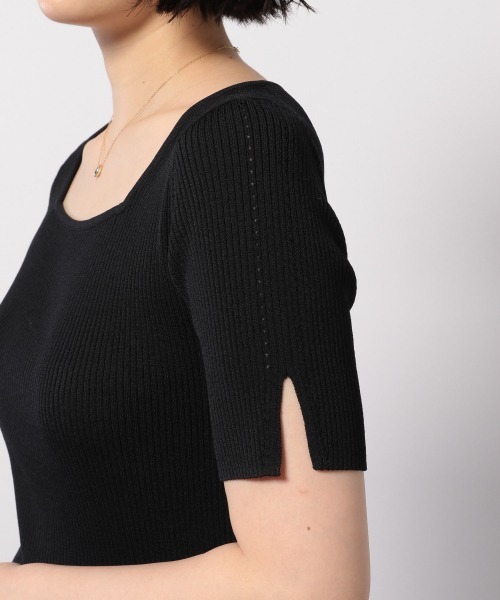 PAGEBOY（ページボーイ）の「スクエアショートスリーブリブニット（ニット/セーター・レディース・ブラック/オフホワイト/レッド系その他/グレイッシュベージュ・FREE）」の18枚目の写真