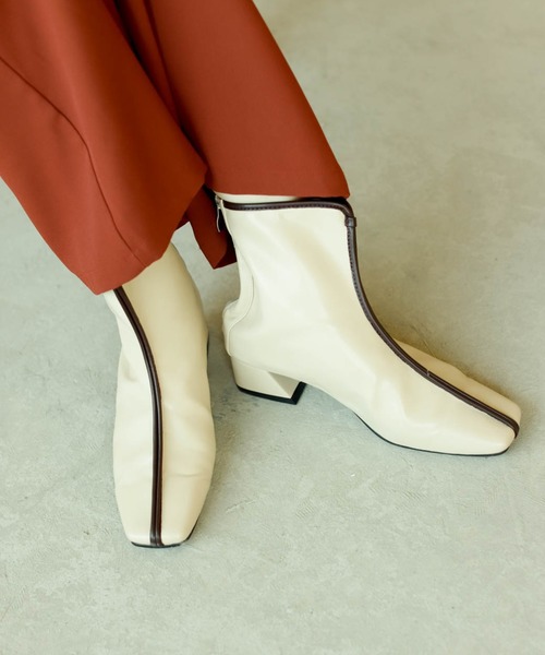 VACANCY（ヴァカンシー）の「パイピングショートブーツ（ブーツ・レディース・ブラック/グレー系その他/ブラウン・LARGE/MEDIUM/SMALL）」の14枚目の写真