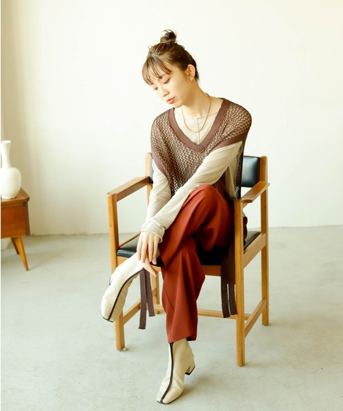 VACANCY（ヴァカンシー）の「パイピングショートブーツ（ブーツ・レディース・ブラック/グレー系その他/ブラウン・LARGE/MEDIUM/SMALL）」の18枚目の写真