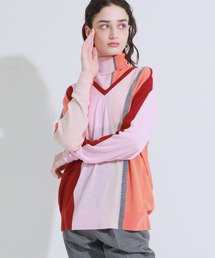 TOGA PULLA | 【TOGA PULLA(トーガプルラ)】ストライプニット with ハイネック　TP02-XN211(ニット/セーター)