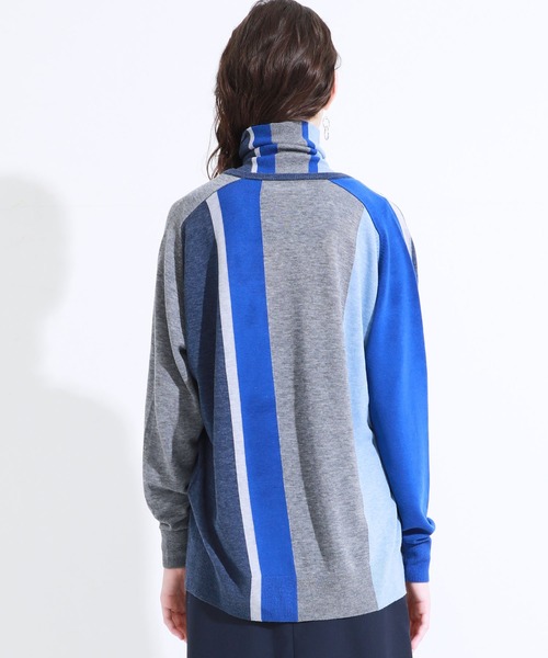 トップス TOGA PULLA Stripe knit with high neck TOGA PULLA（トーガ プルラ）の「Stripe knit with high neck