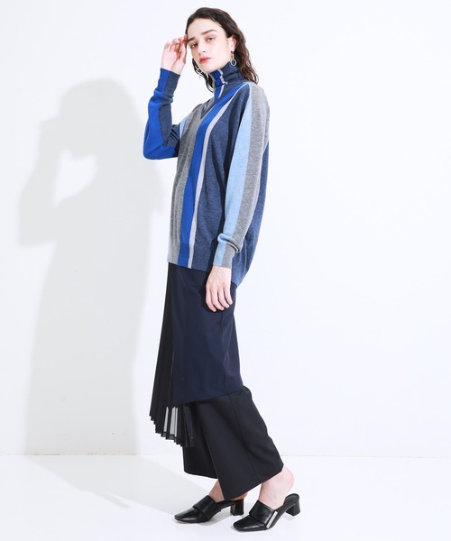 TOGA PULLA（トーガ プルラ）の「Stripe knit with high neck
