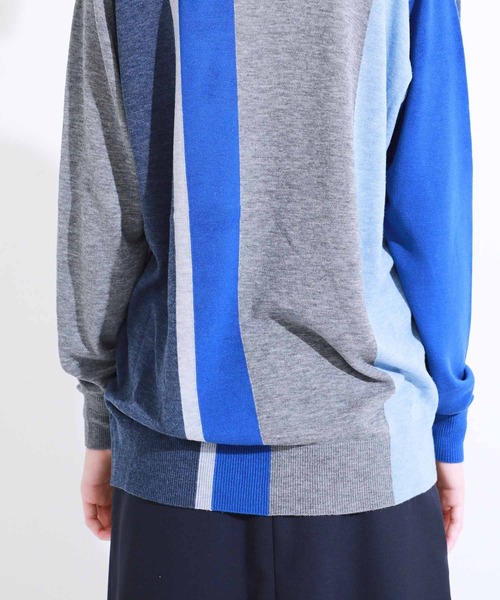 トップス TOGA PULLA Stripe knit with high neck TOGA PULLA（トーガ プルラ）の「Stripe knit with high neck
