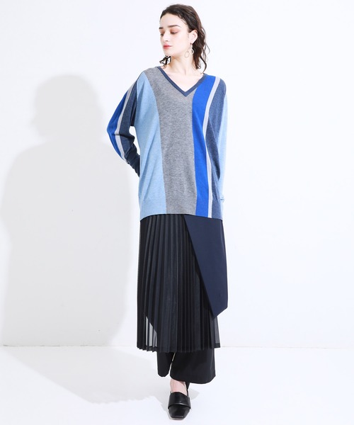 TOGA PULLA（トーガ プルラ）の「Stripe knit with high neck